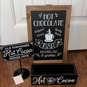NEW Hot Cocoa Chalkboard Sign Set